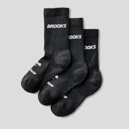 Meia Brooks Run-In Crew (3 Pares) Unissex